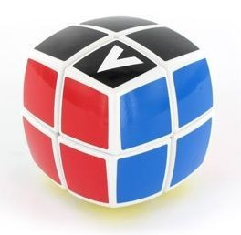 2x2 versenykocka, fehér, lekerekített, festett V-CUBE