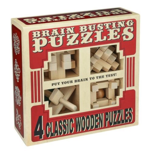 Brainbusting 4db-os Professor Puzzle fa ördöglakat szett