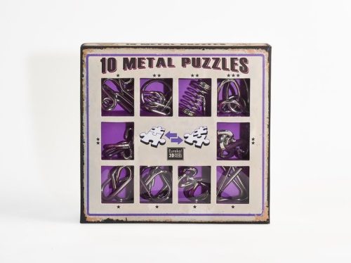 10 Metal Puzzle Set - lila Level 1-3 - Cast - fém ördöglakat
